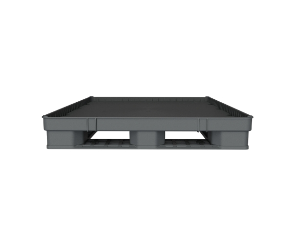 Пластиковый паллет 1470x1140x180 мм сплошной на 3 полозьях