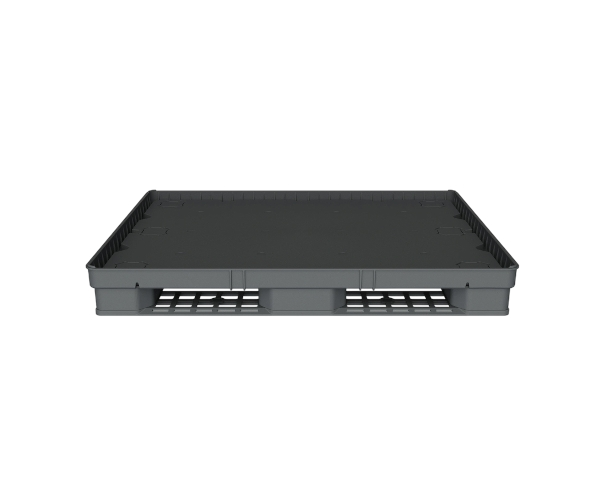 Пластиковый паллет 1470x1140x180 мм сплошной на 3 полозьях