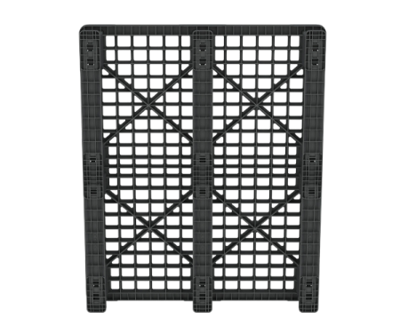 Пластиковый паллет 1200x1000x145 мм перфорированный на 3 полозьях с бортиком