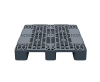 Пластиковый паллет 1200x1000x150 мм многооборотный перфорированный на 3 полозьях с бортиком