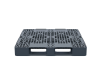 Пластиковый паллет 1200x1000x150 мм многооборотный перфорированный на 3 полозьях с бортиком