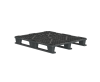 Пластиковый паллет 1200x1000x145 мм перфорированный на 3 полозьях с бортиком