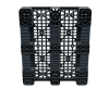 Пластиковый паллет 1200x1000x150 мм многооборотный перфорированный на 3 полозьях с бортиком